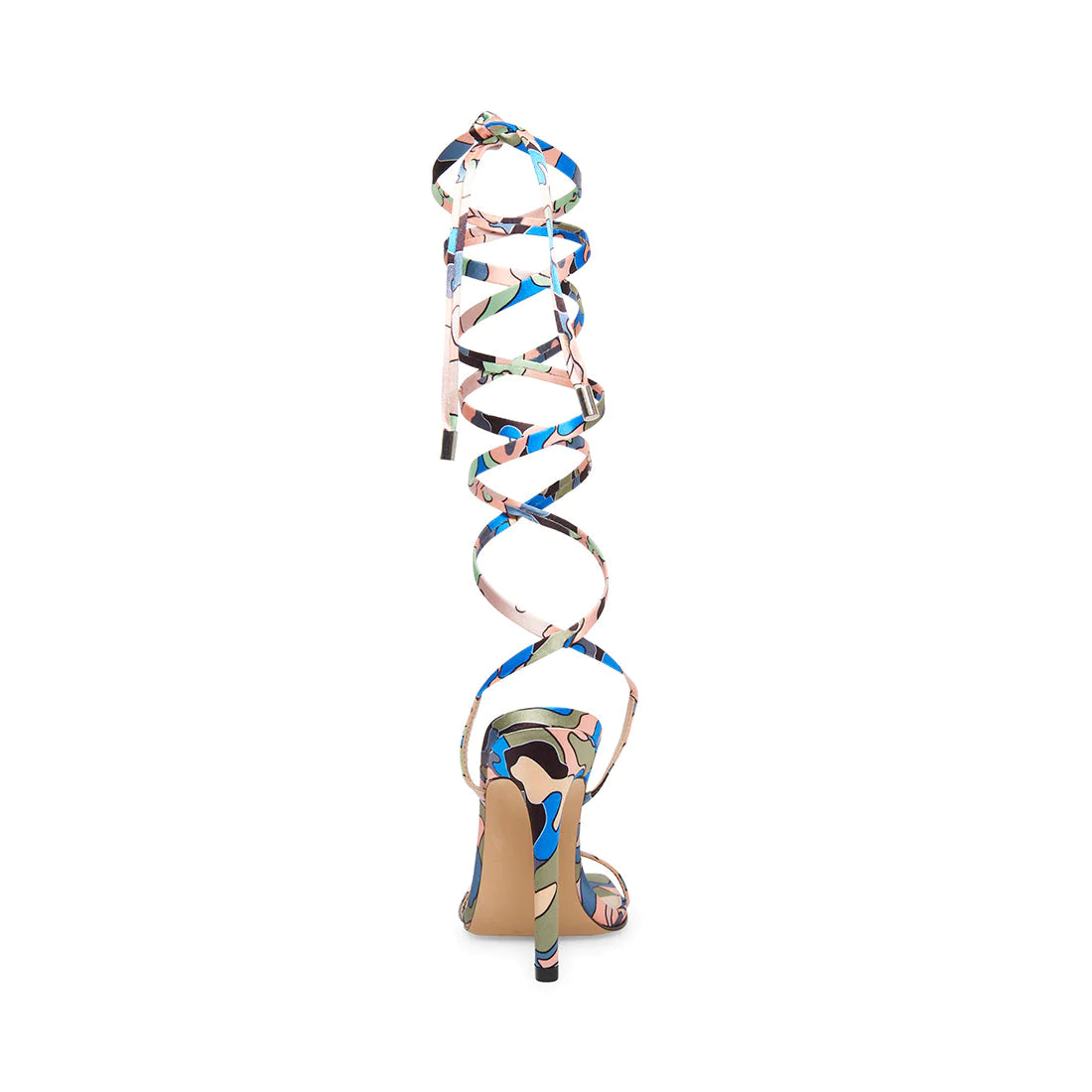 STEVE MADDEN MULTI SATIN ANKLE-TIE SANDAL