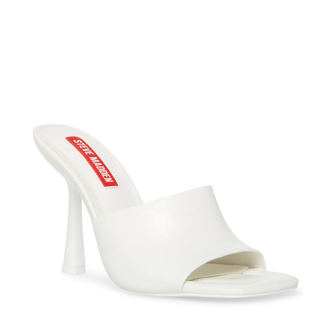 STEVE MADDEN WHITE LEATHER MULE