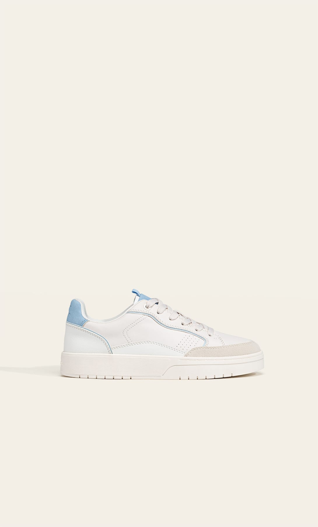 STRADIVARIUS WHITE-COMBINED BLUE HEEL SNEAKERS
