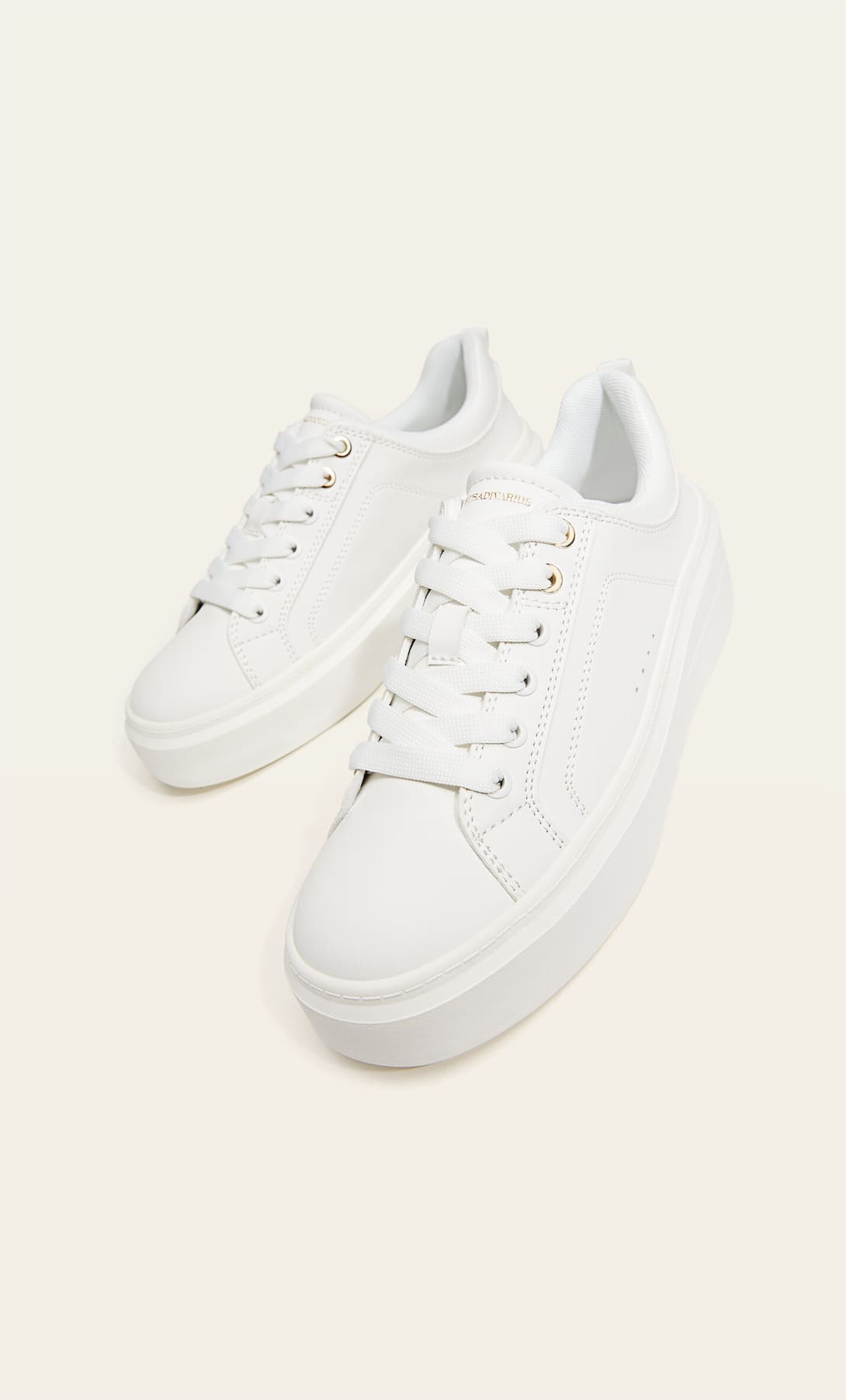 STRADIVARIUS WHITE CASUAL WEDGE SNEAKERS