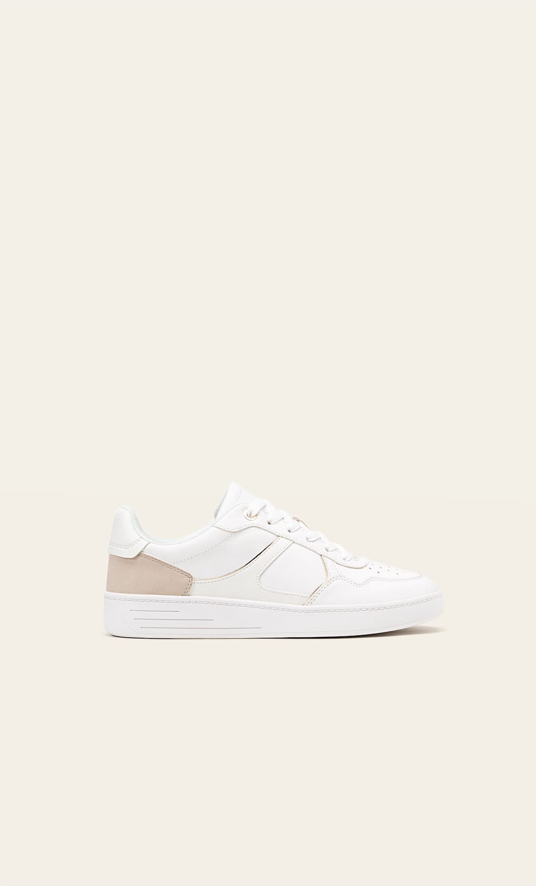 STRADIVARIUS WHITE TRAINERS WITH HEEL DETAIL