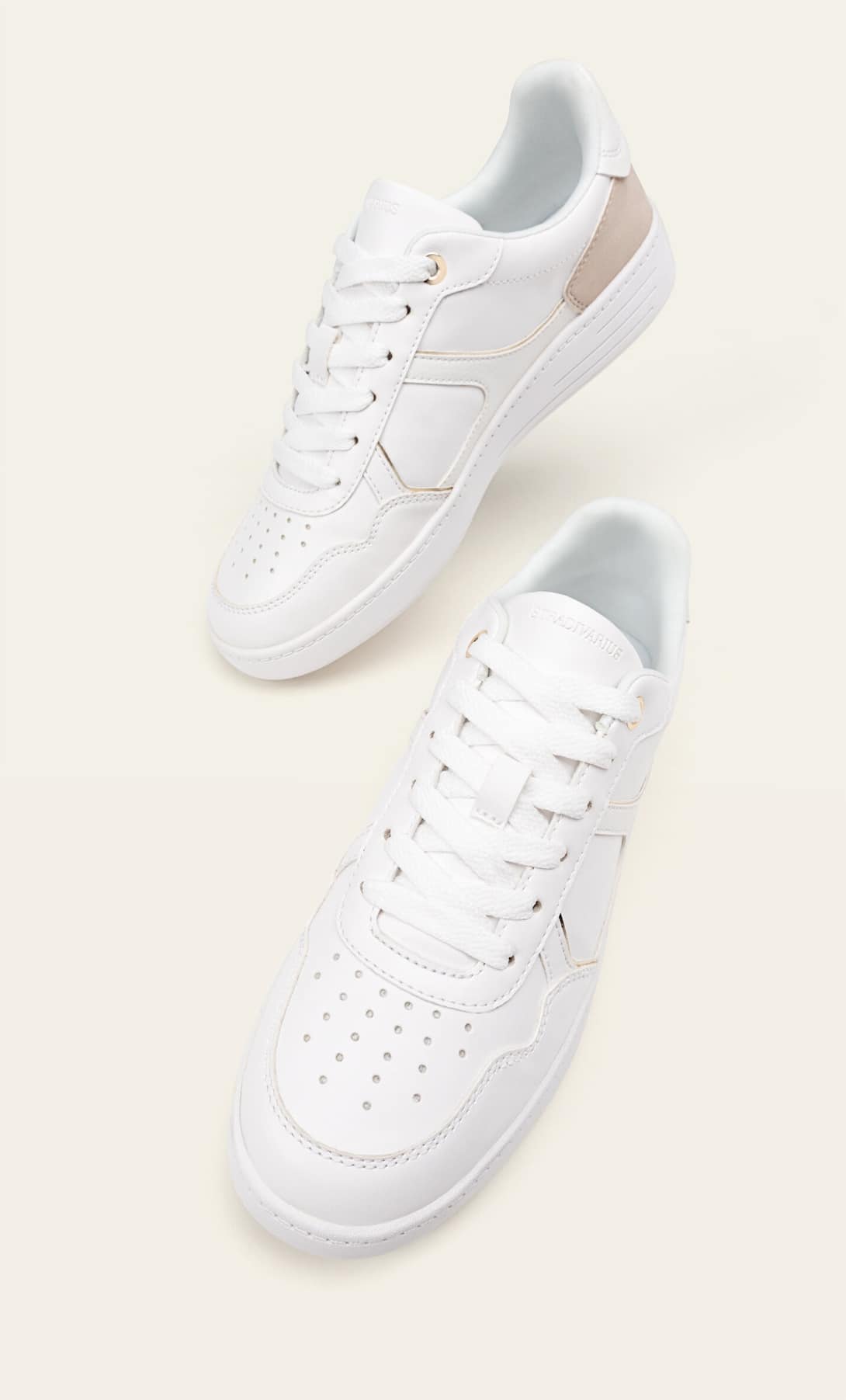 STRADIVARIUS WHITE TRAINERS WITH HEEL DETAIL