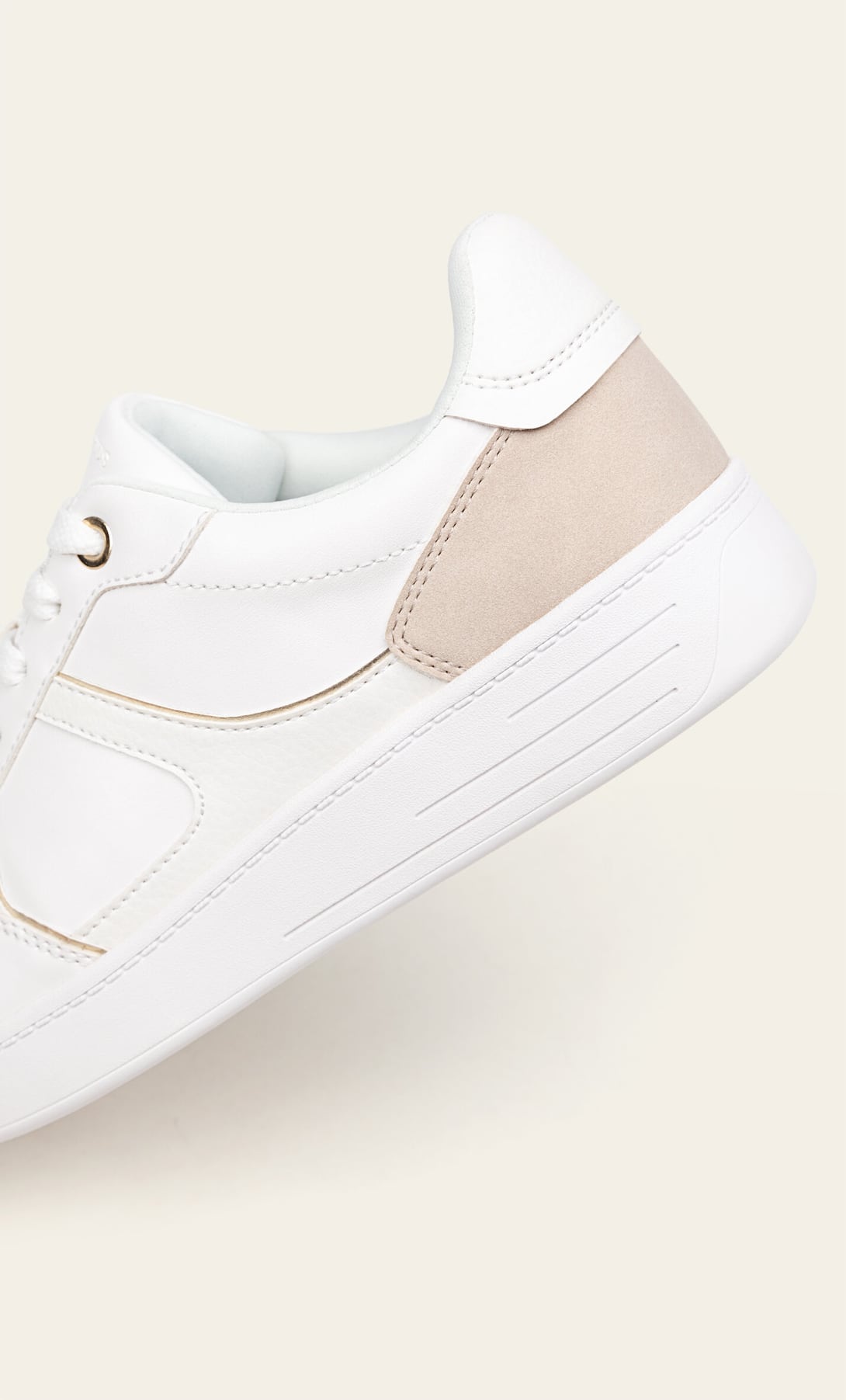 STRADIVARIUS WHITE TRAINERS WITH HEEL DETAIL