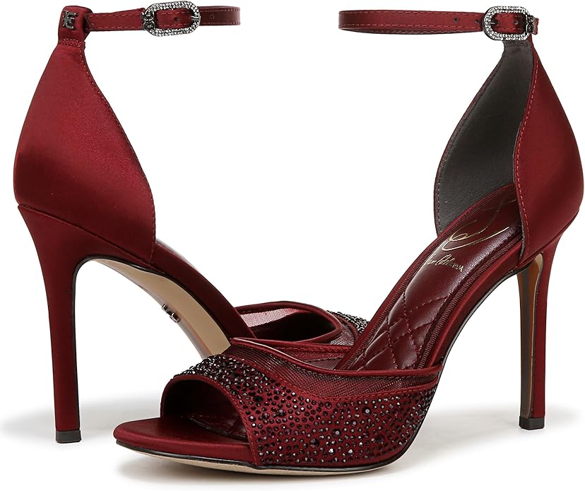 Sam Edelman Embellshed Heeled Sandal in Burgundy