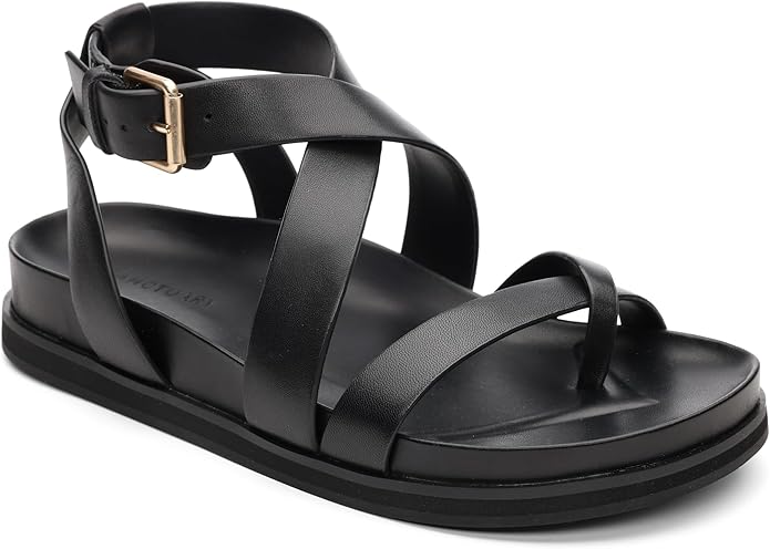Santuary Toe Strappy Sandal in Black