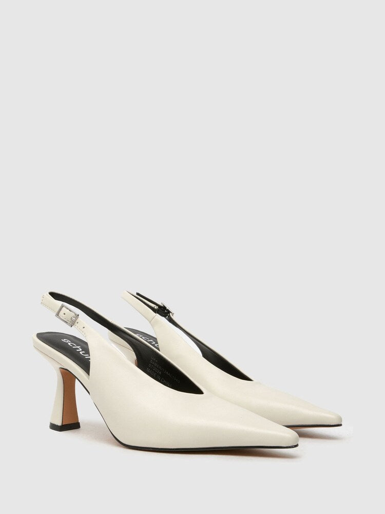 Schuh Leather Pointed Toe Pump in White
