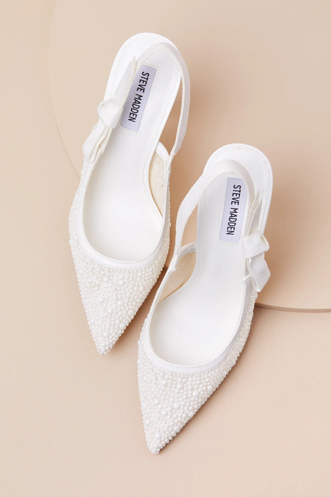 Steve Madden Pearl Pointed Toe Slingback Pump in White