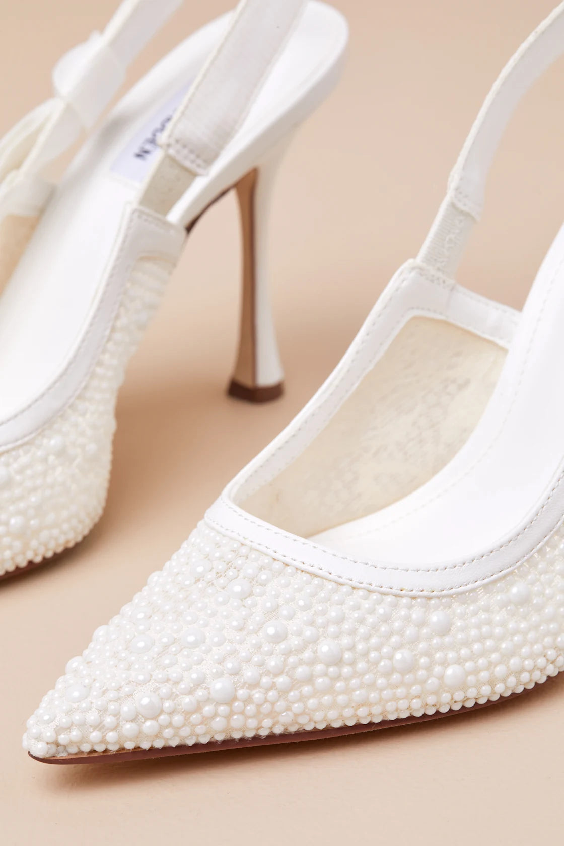 Steve Madden Pearl Pointed Toe Slingback Pump in White