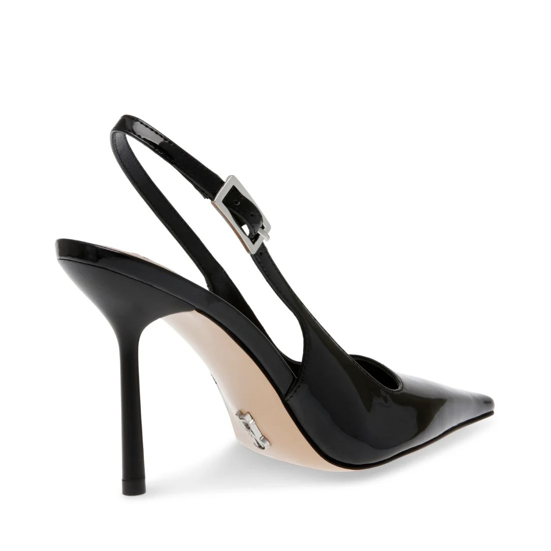 Steve Madden Patent Leather Pointed Toe Slingback Pump in Black
