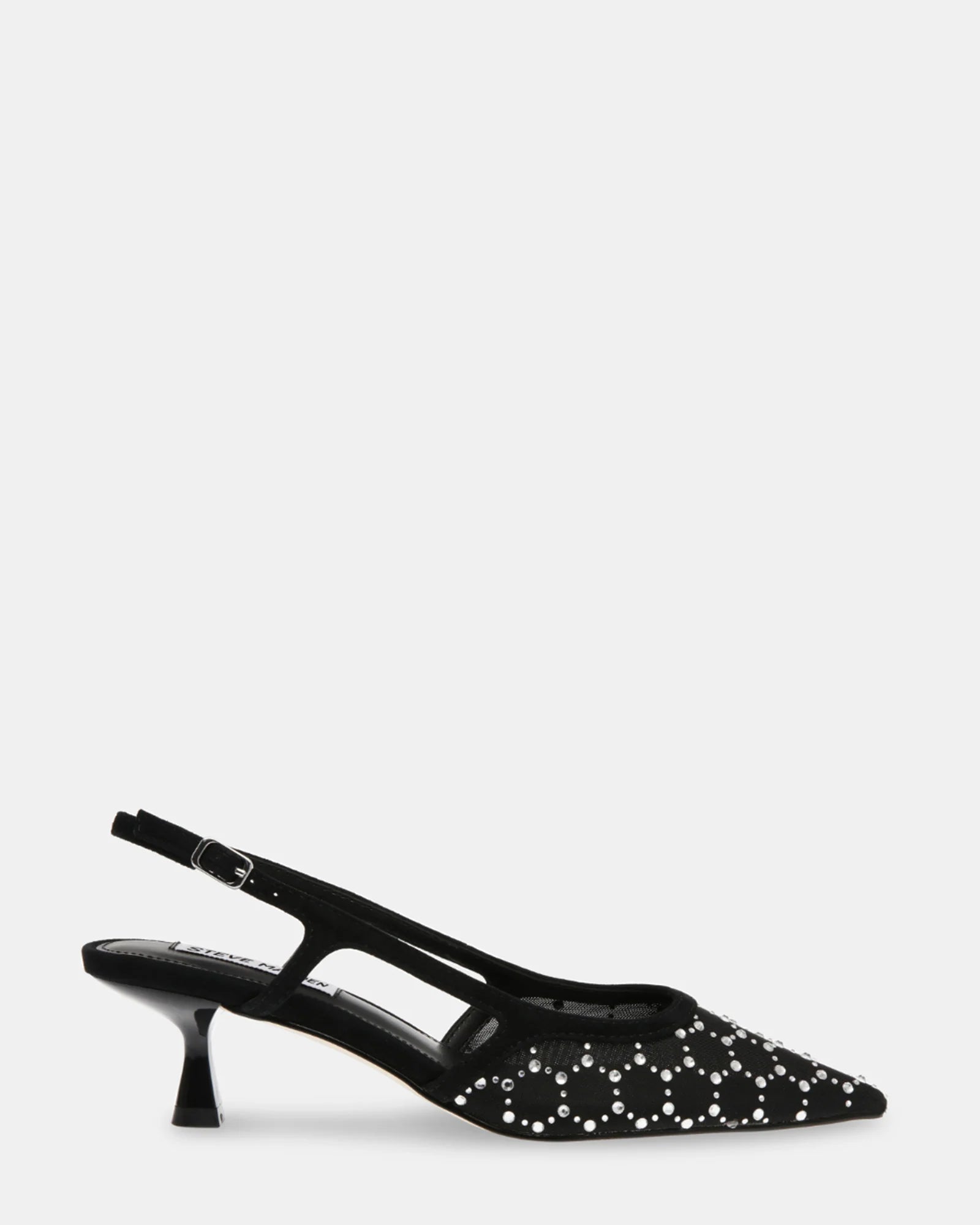 Steve Madden Studded Slingback Kitten Heel in Black