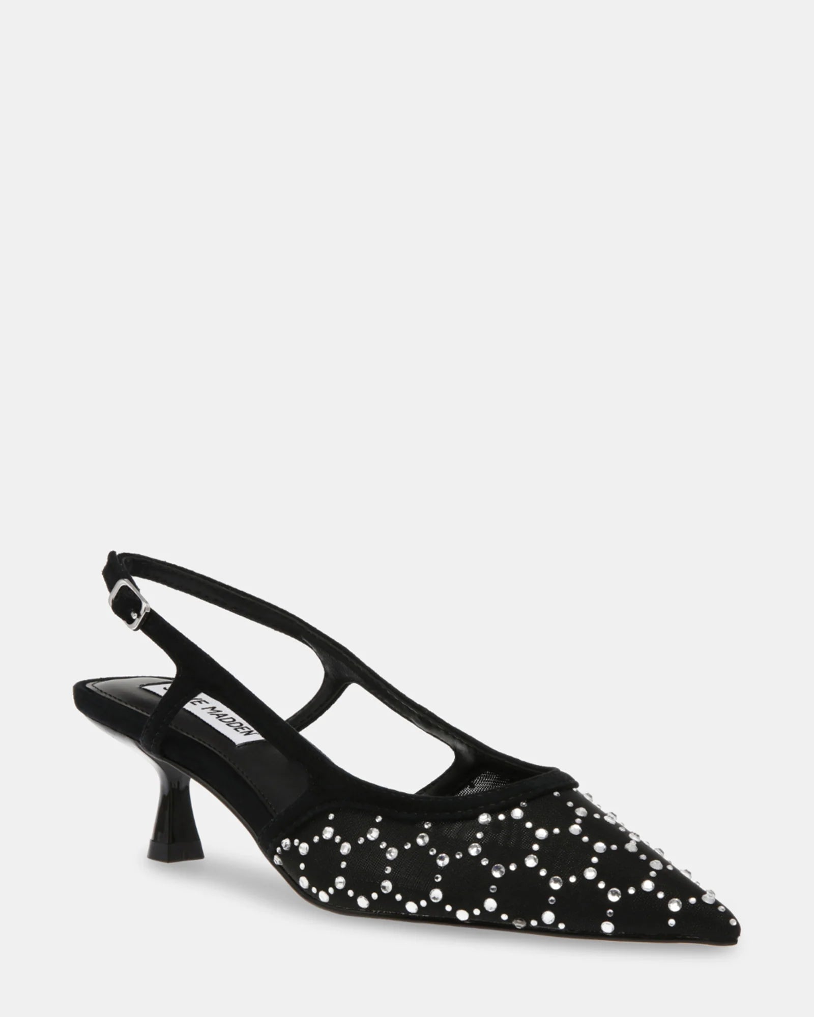 Steve Madden Studded Slingback Kitten Heel in Black