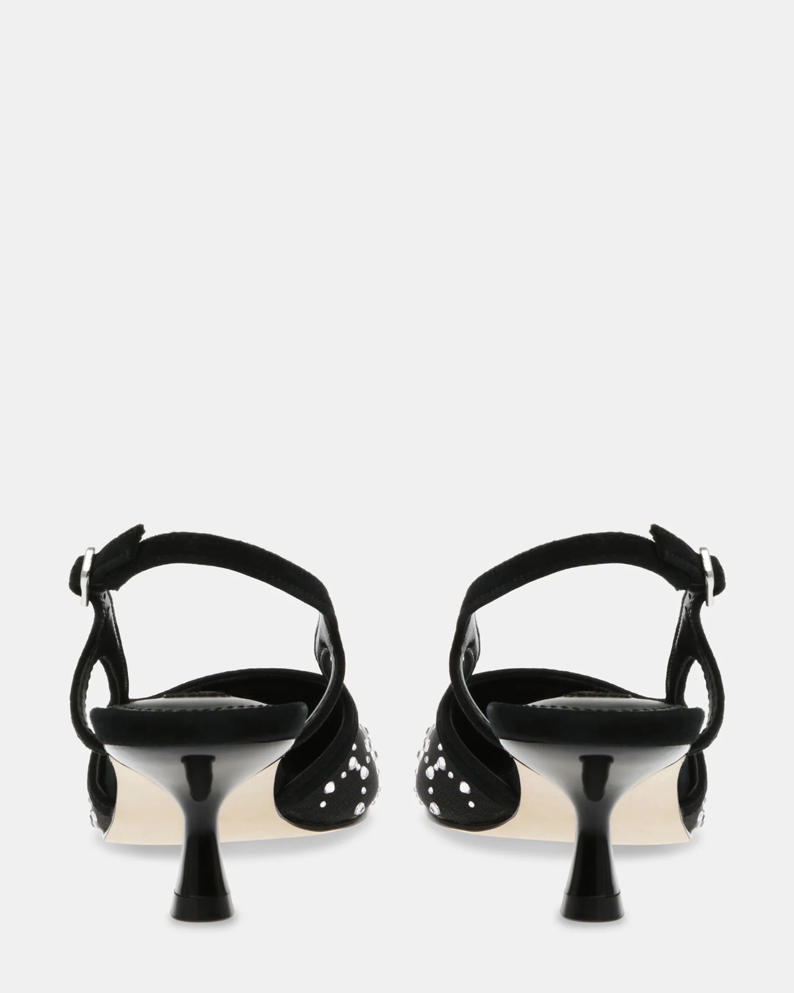 Steve Madden Studded Slingback Kitten Heel in Black