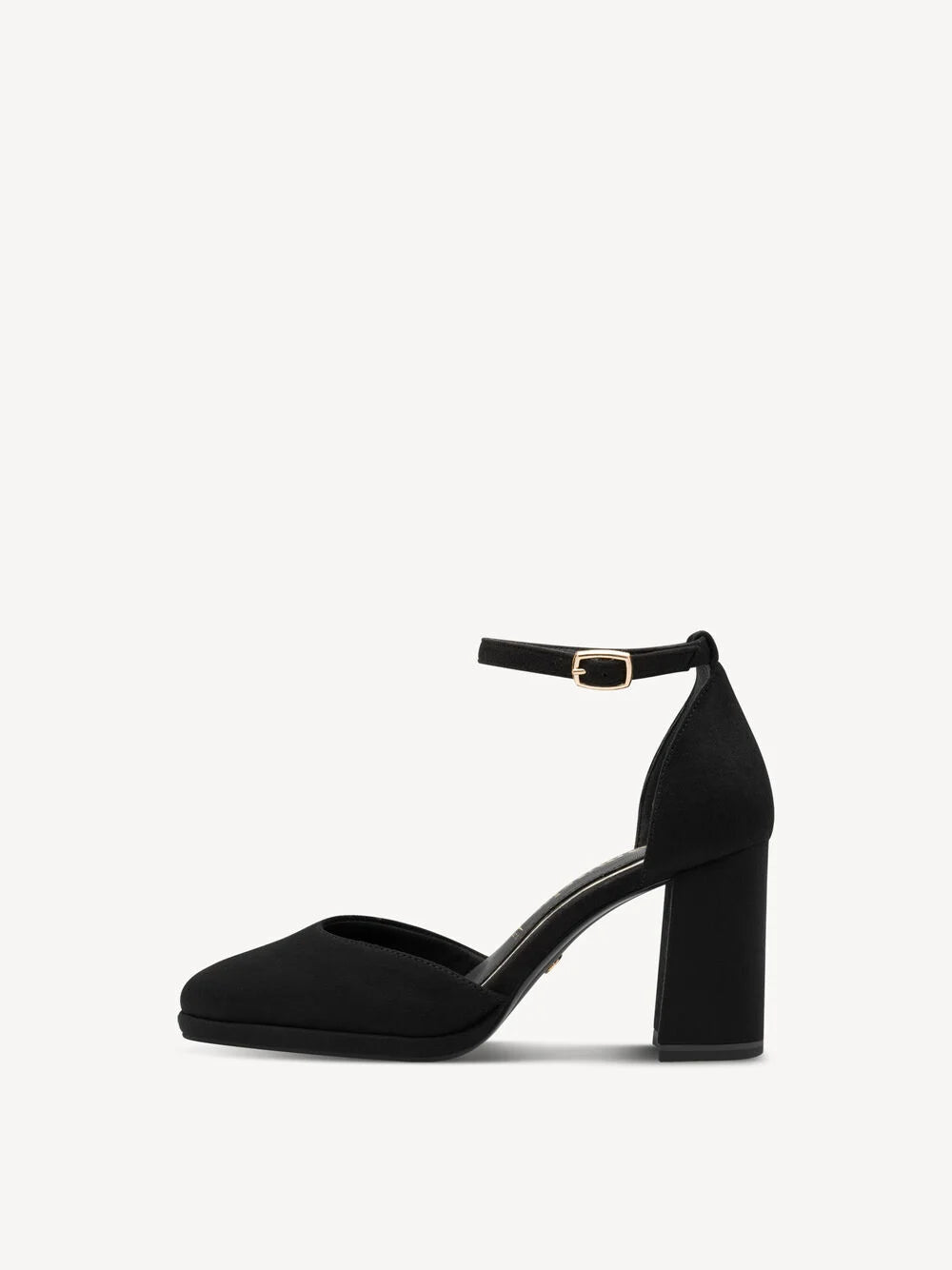 Tamaris Almond Toe D'orsay Block Heel Pump in Black