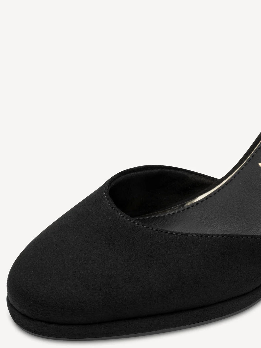 Tamaris Almond Toe D'orsay Block Heel Pump in Black