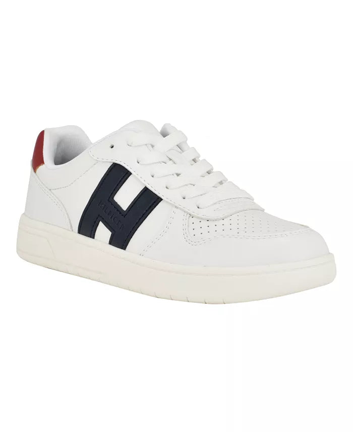Tommy Hilfiger H Detail Lace-Up Sneakers in White