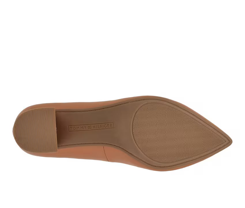 Tommy Hilfiger Pointed toe Block Heel Pump in Tan