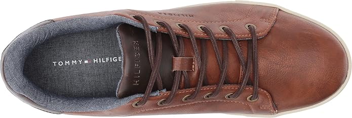 Tommy Hilfiger Unisex Leather Flat Sole Lace-Up Shoes in Brown