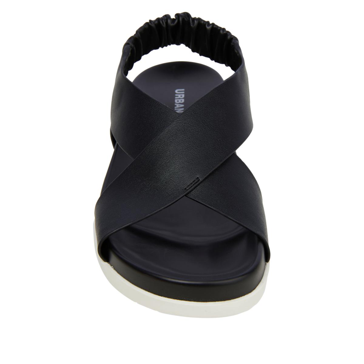 URBAN SPORTS BY J SLIDE BRONZE CROSS STRAP SLINGBACK SANDAL