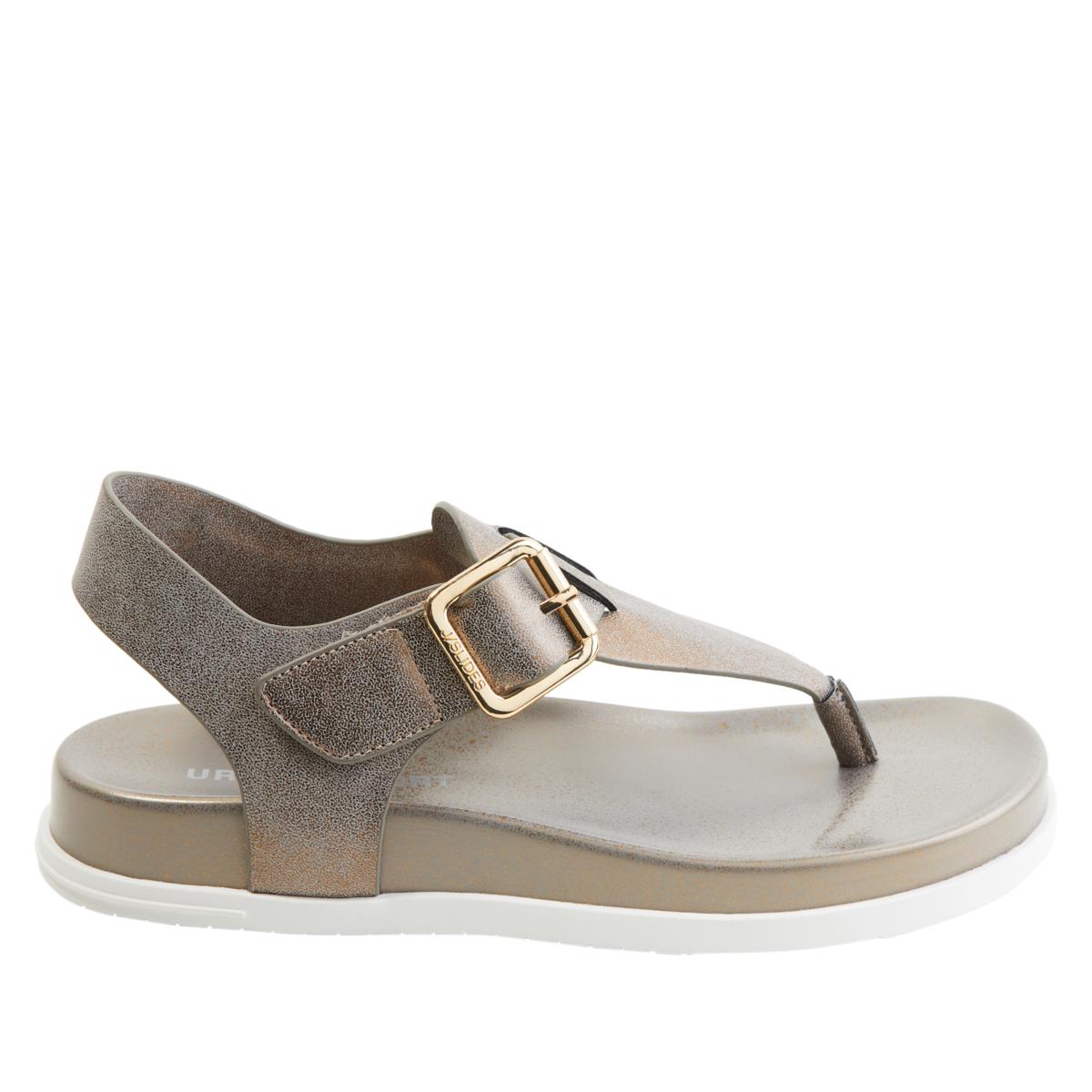 URBAN SPORTSBY J SLIDE BLACK TOE THONG BUCKLE SANDAL