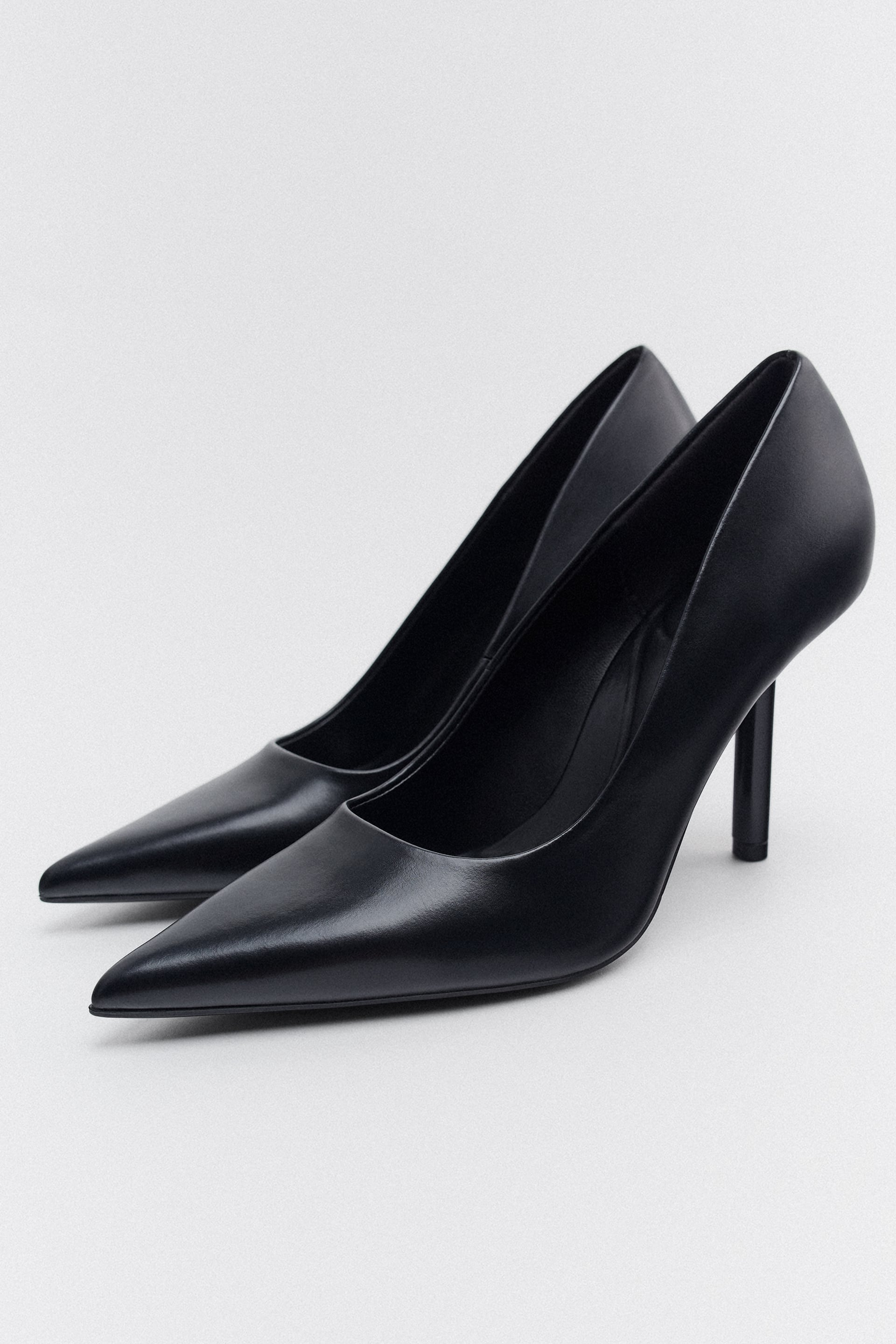ZARA BLACK LEATHER POINTED TOE PUMP Shoepify