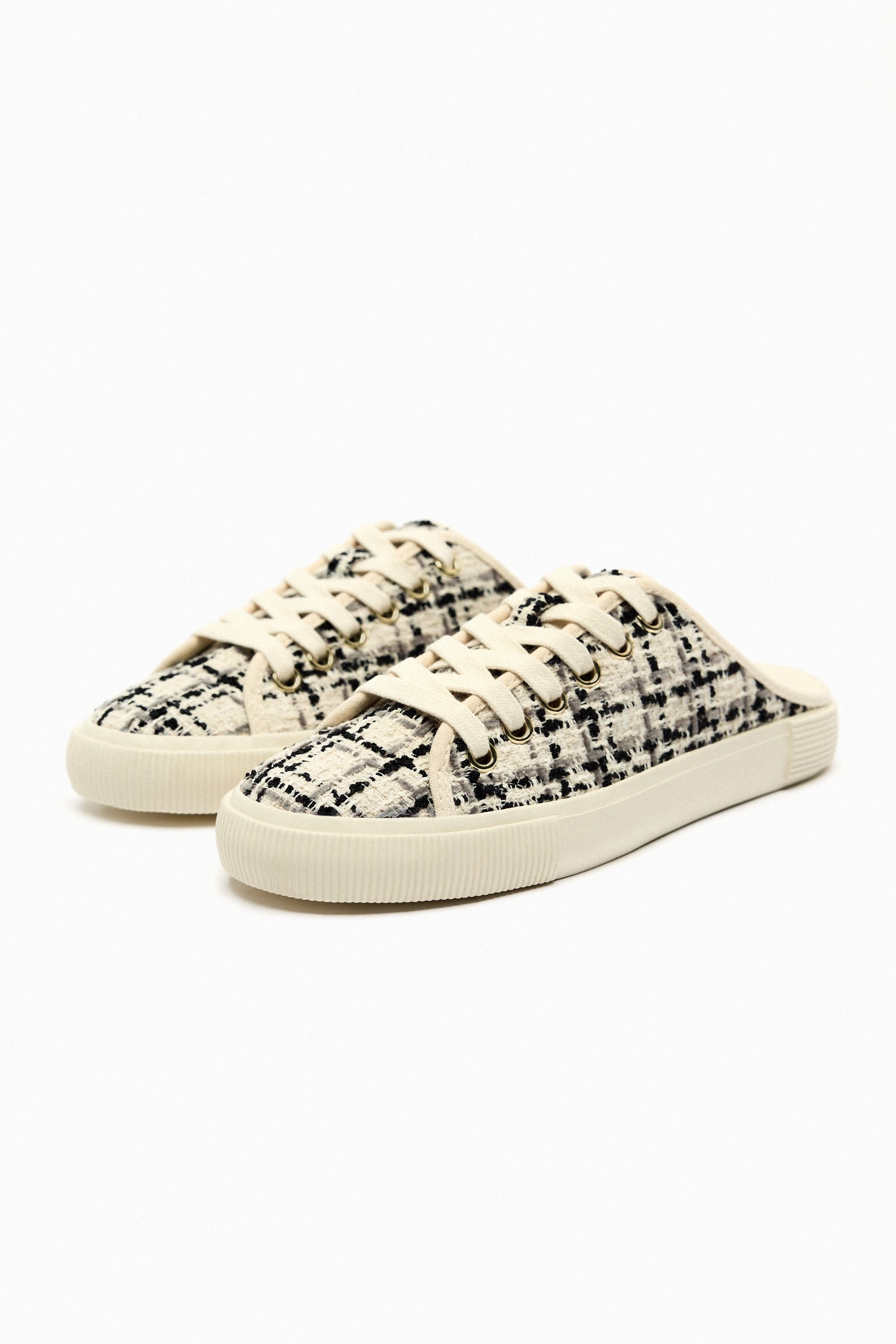 ZARA LACE-UP SNEAKER-MULE IN ECRU