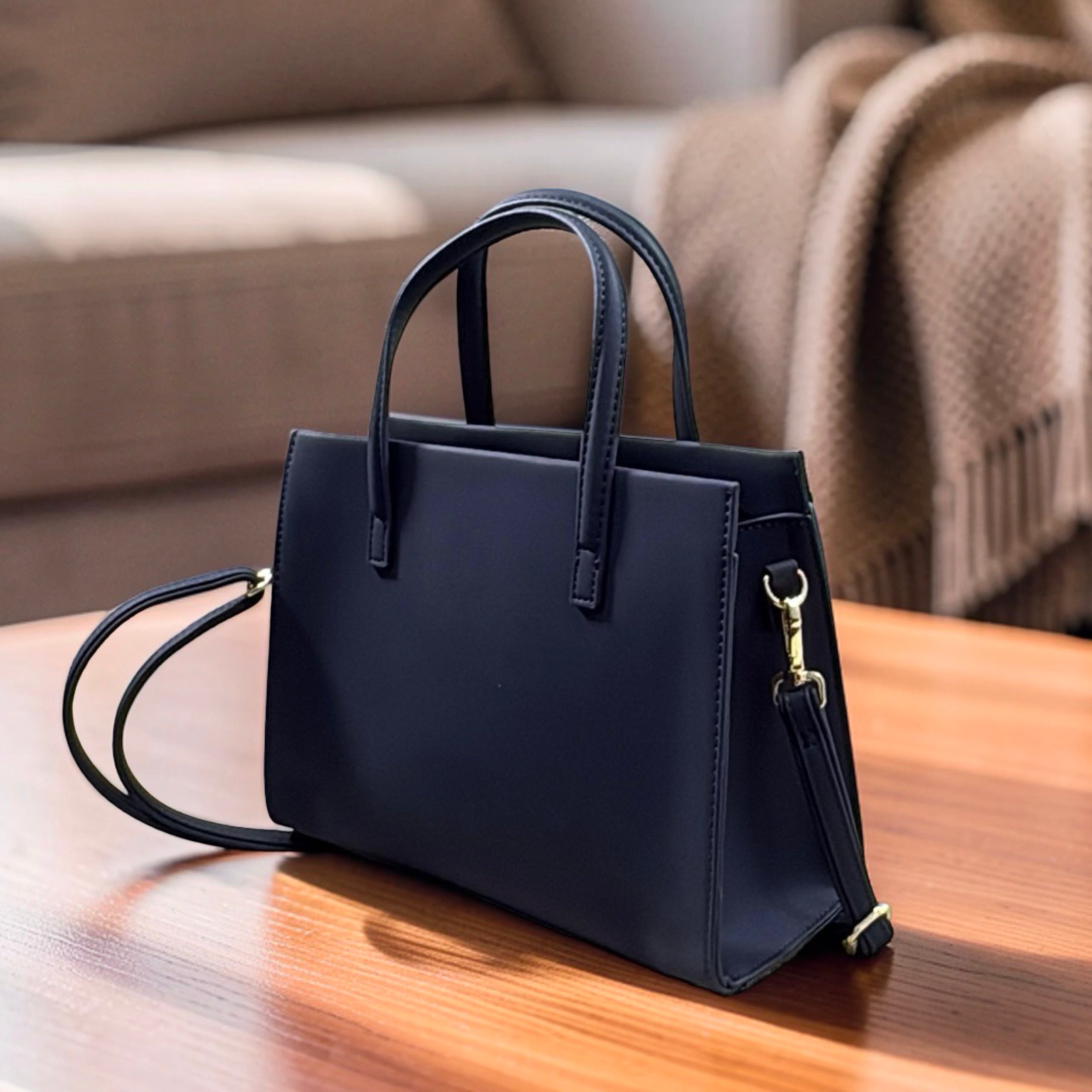 Chrisbella Two-In-One Two-Tone Bag in Navy