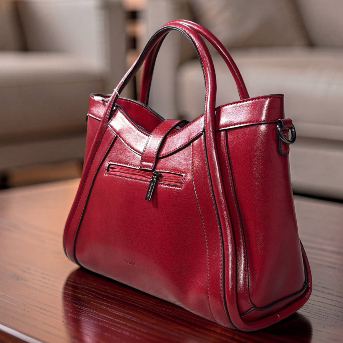 Holley Vivi Two-in One Contrast Color Bag in Burgundy