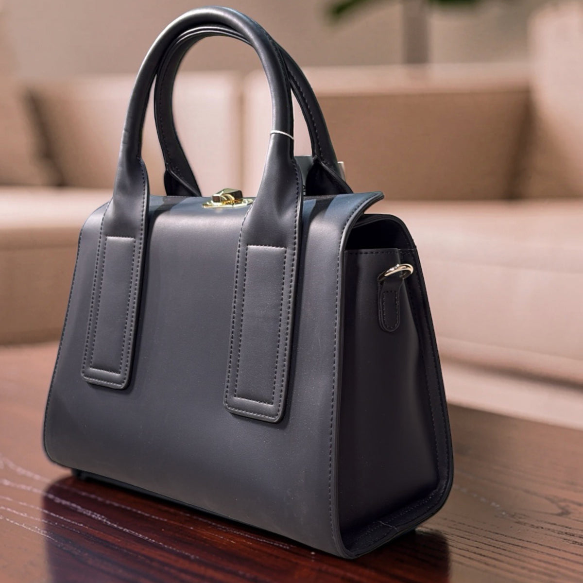 Chrisbella Smooth Two-in-One Bag in Black