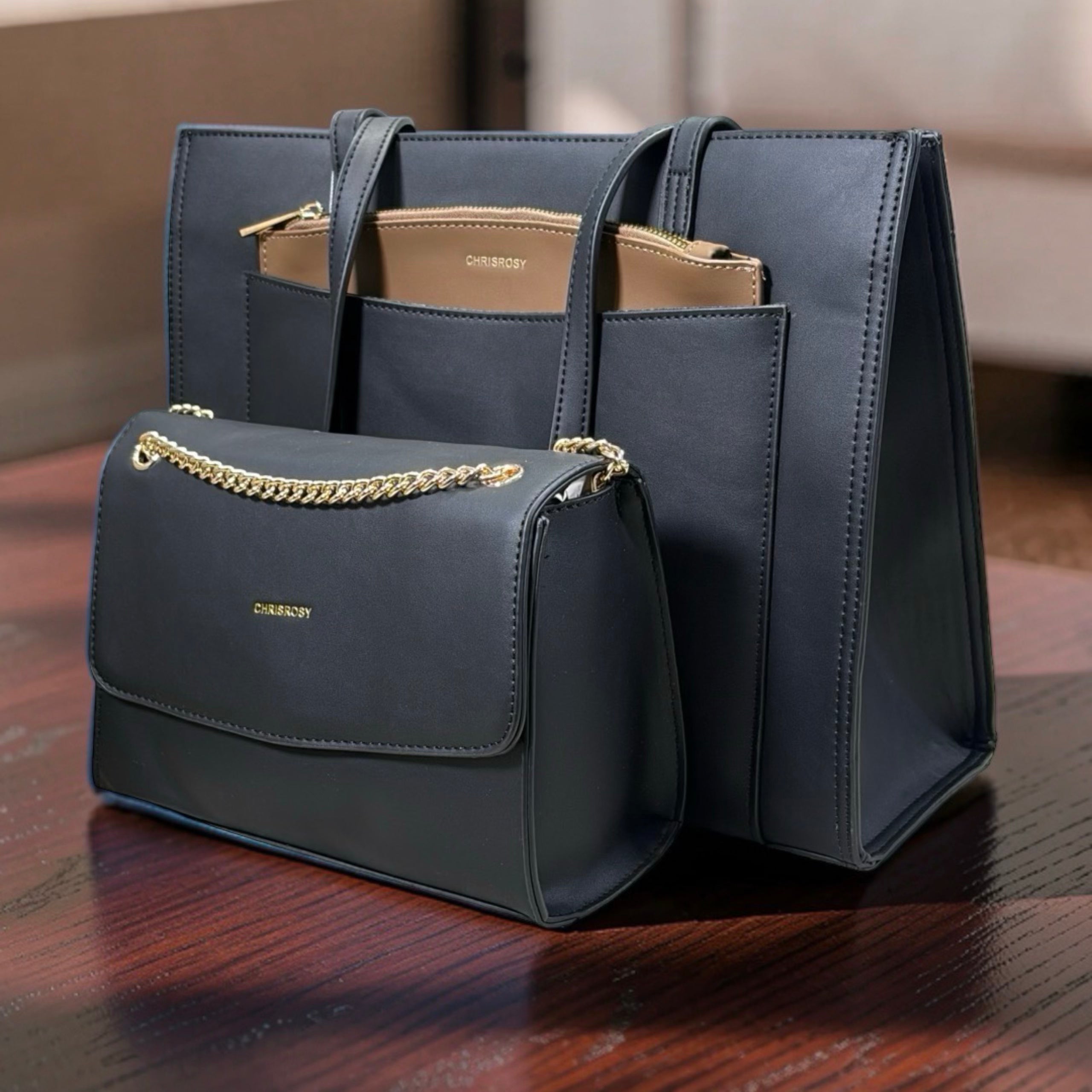 Chrisrosy 3-in-1 Shoulder Bag in Black