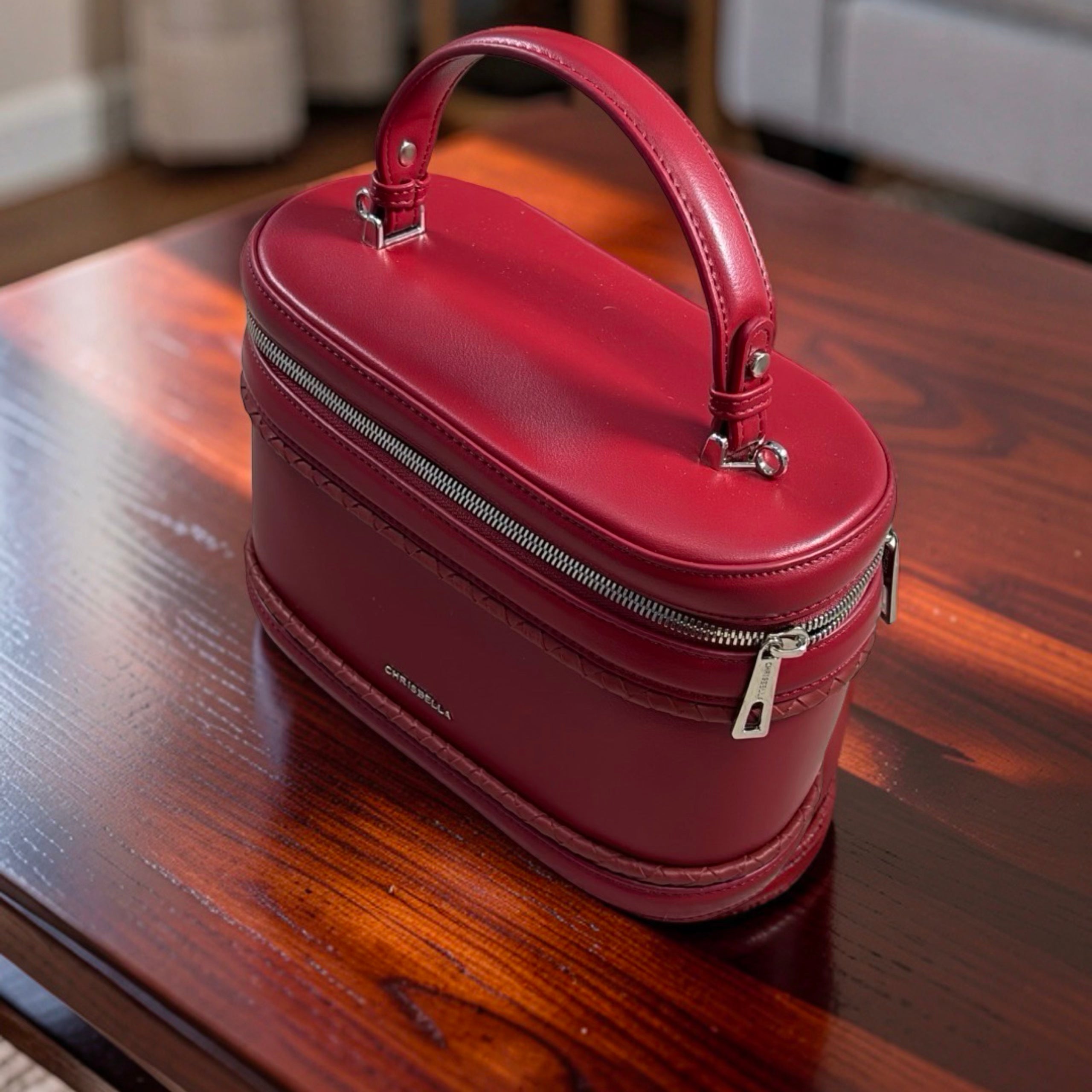Chrisbella Top-Handle Bag with Tappings in Wine