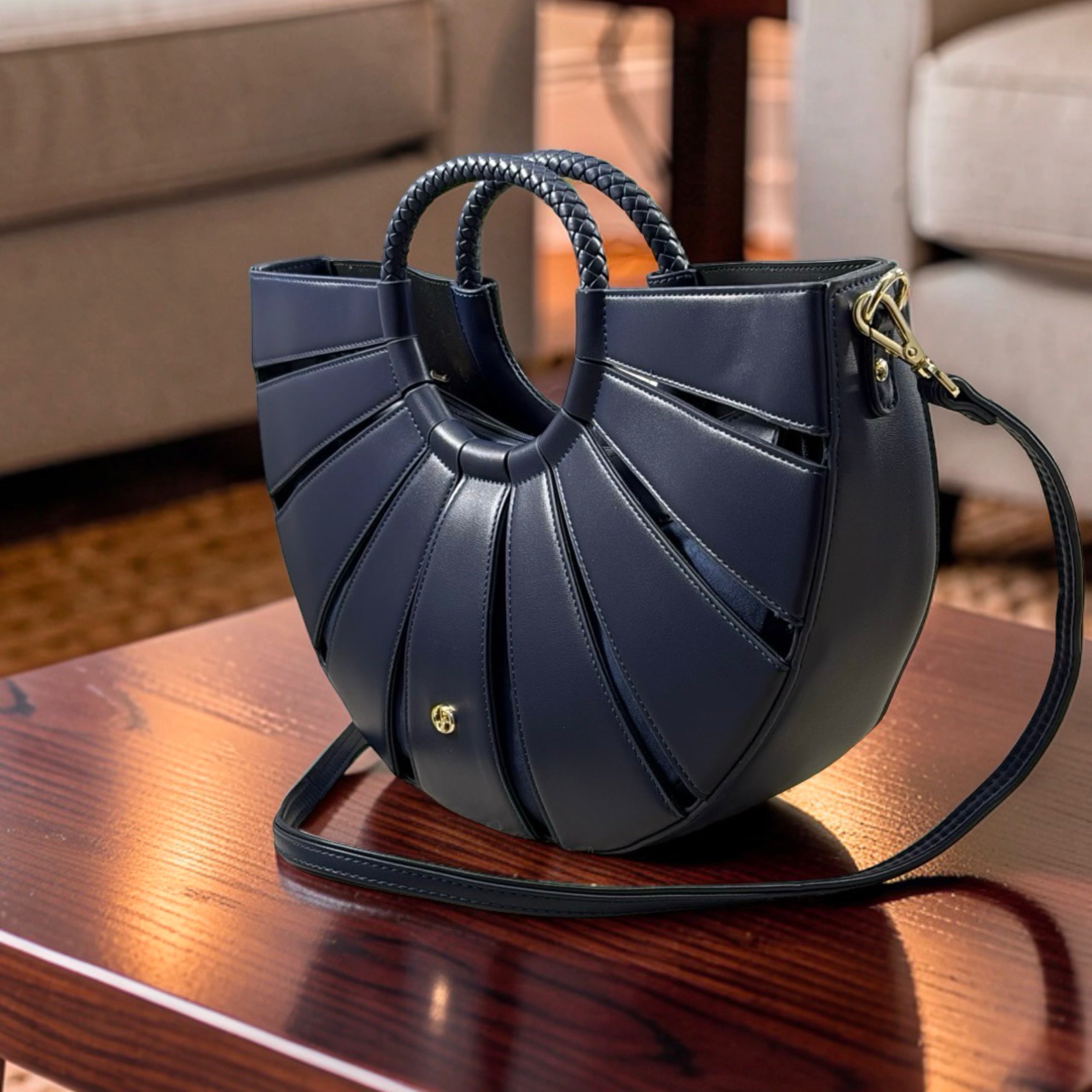 Chrisbella Half-Circle Bag in Navy