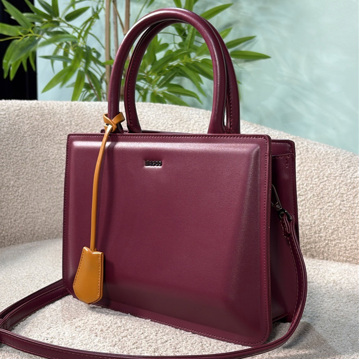Bagco Medium Structured Bag in Burgundy