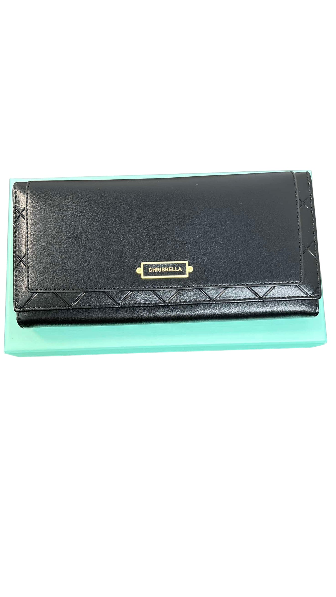 CHRISBELLA BLACK PATTERNED-FLAP WALLET