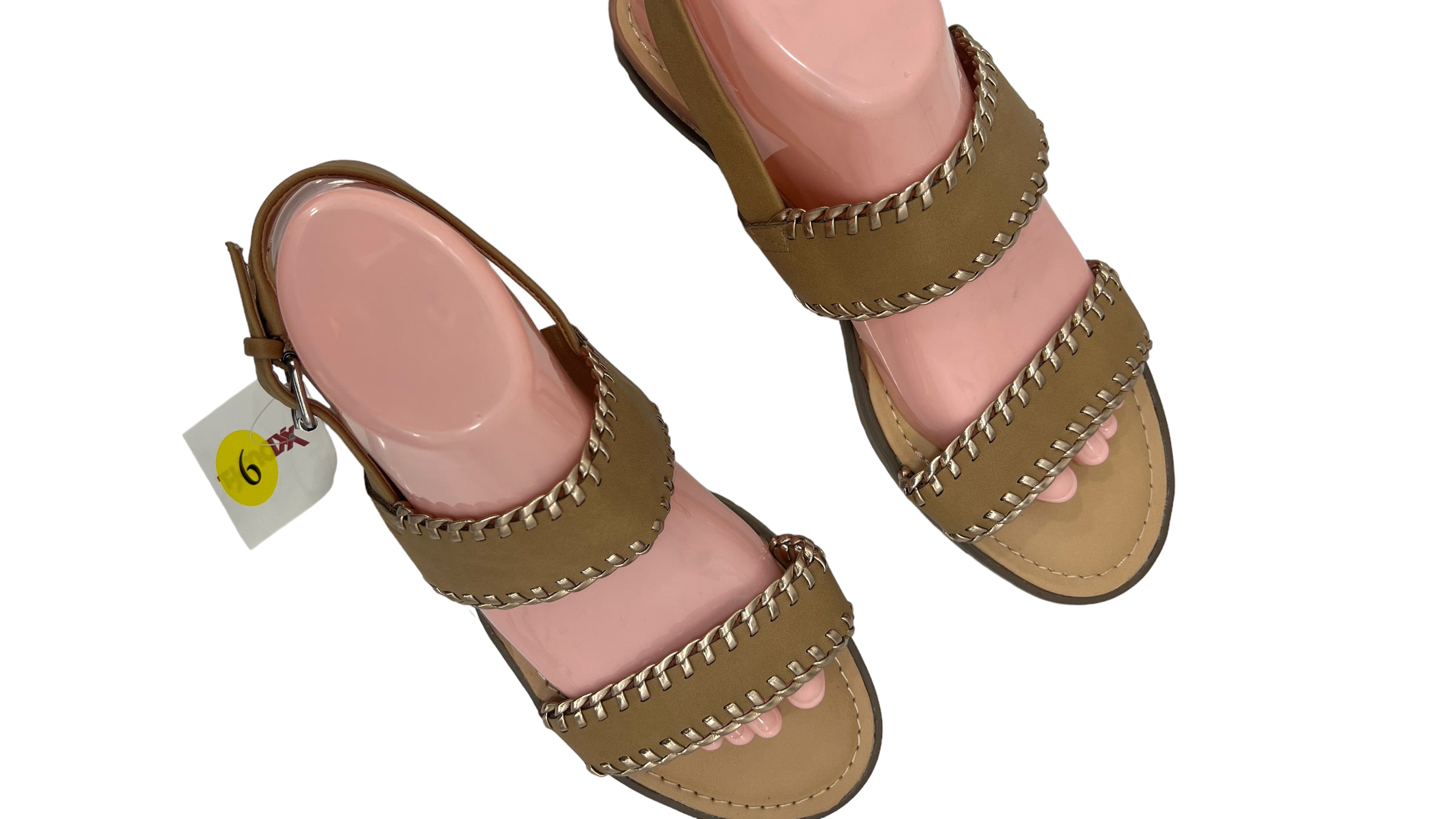 DOLCE VITA BROWN DOUBLE STRAP FLAT SANDAL