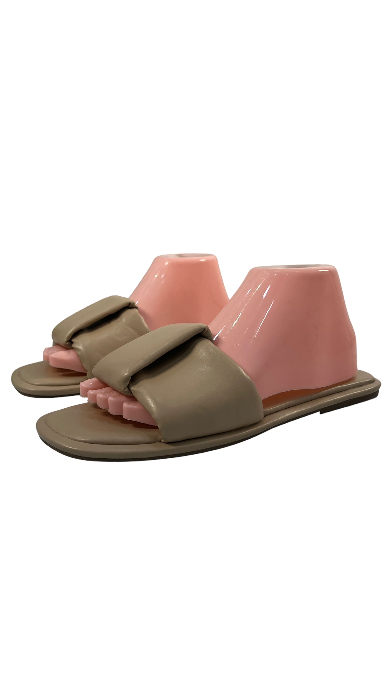 STEVE MADDEN NUDE PADDED SLIP-ONS