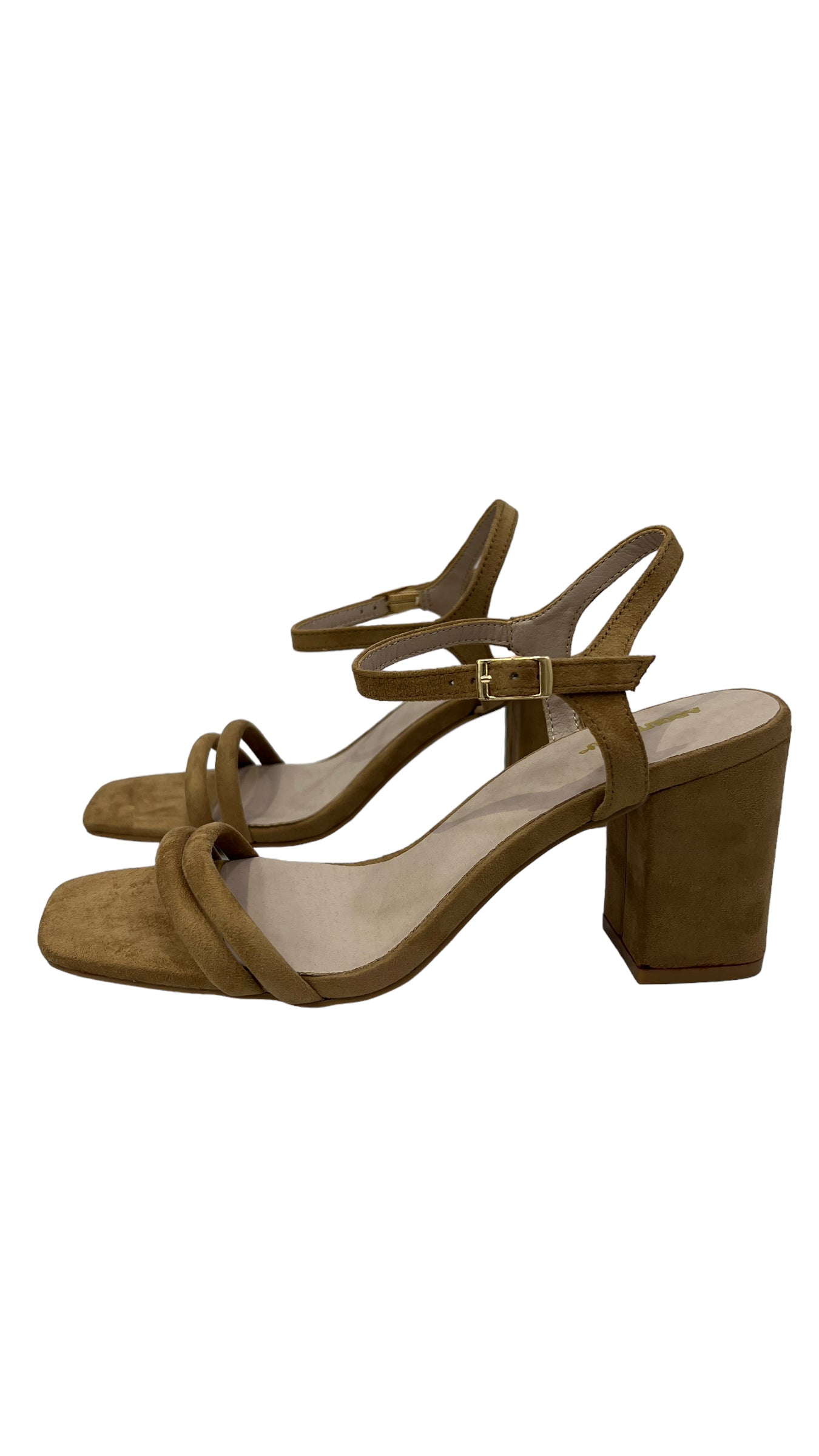 ABOUT YOU BROWN SUEDE BLOCK HEEL SANDAL