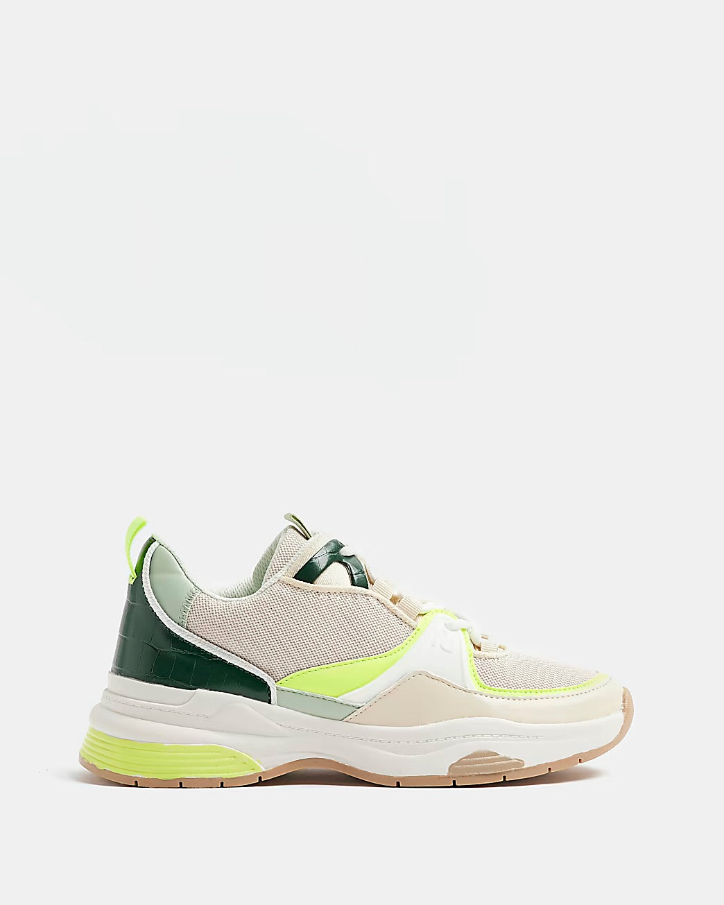RIVER ISLAND BEIGE CHUNKY PANELLED TRAINERS