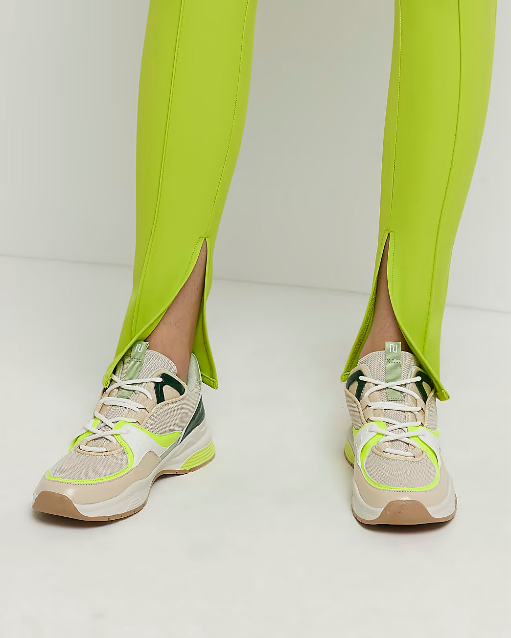 RIVER ISLAND BEIGE CHUNKY PANELLED TRAINERS