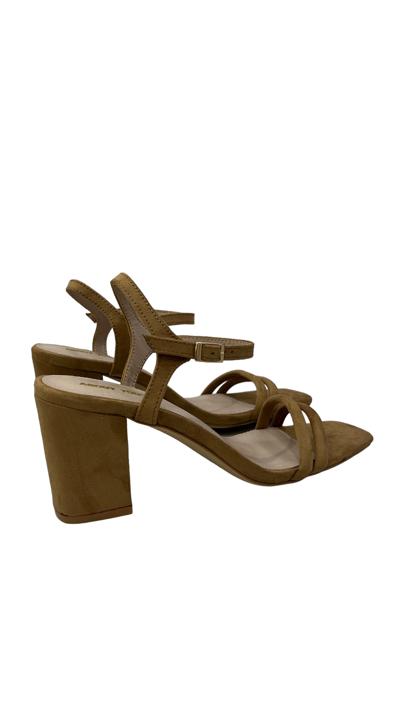 ABOUT YOU BROWN SUEDE BLOCK HEEL SANDAL