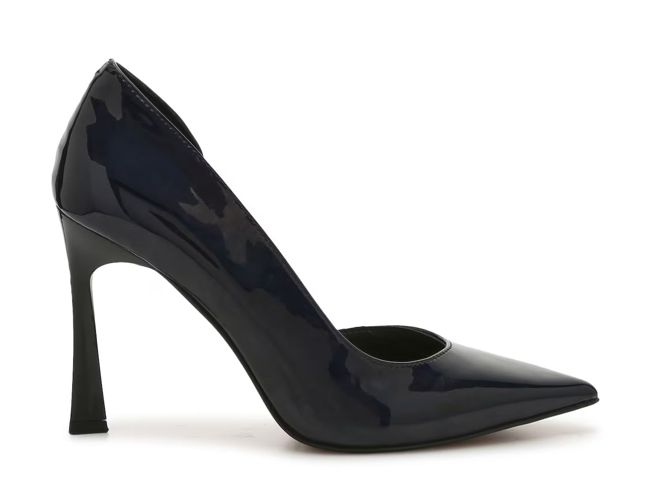 MIX NO 6 BLACK IRIDESCENT PATENT D'ORSAY POINTED TOE PUMP