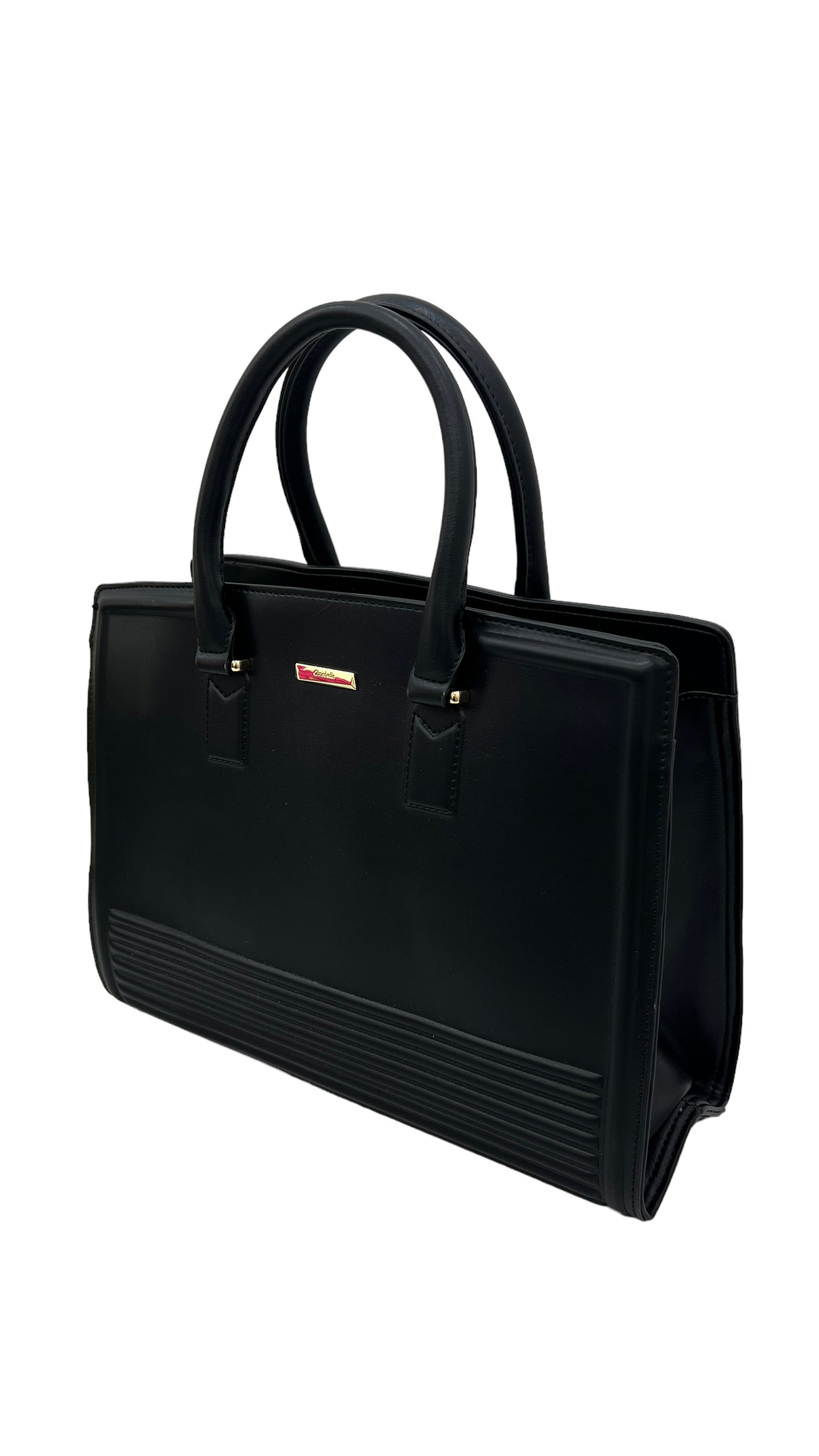 CHRISBELLA BLACK LARGE DOUBLE HANDLE STRUCTURED BAG