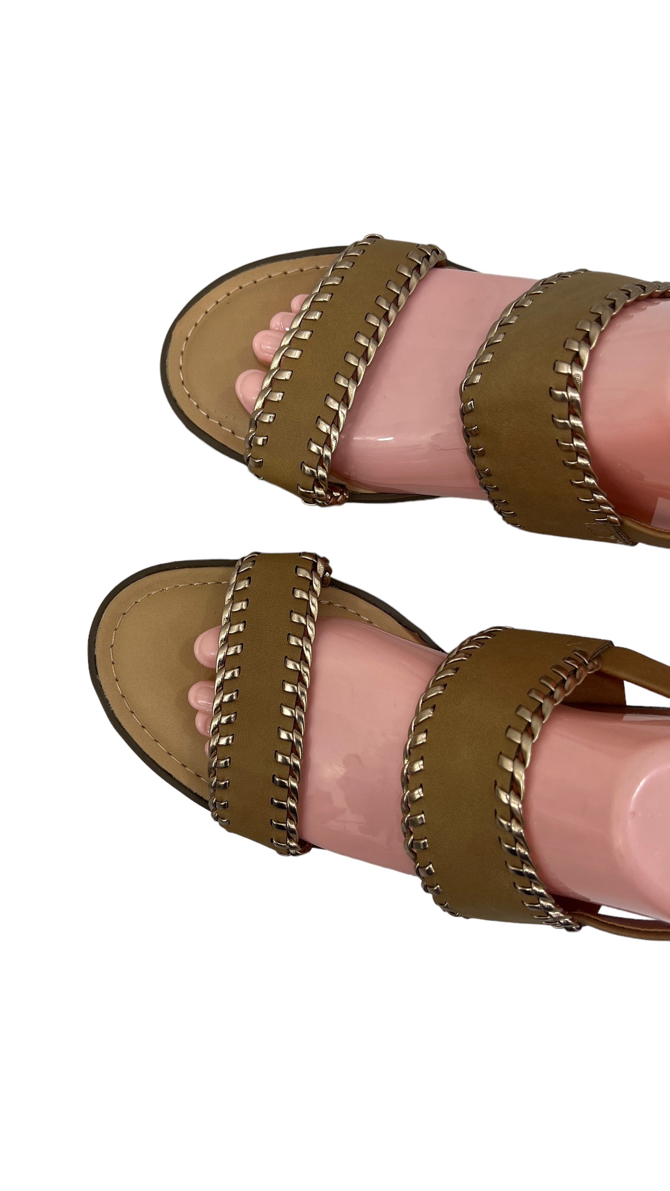 DOLCE VITA BROWN DOUBLE STRAP FLAT SANDAL