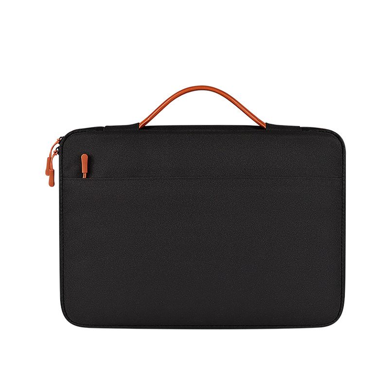 15' BLACK LAPTOP BAG WITH ORANGE TOP HANDLE