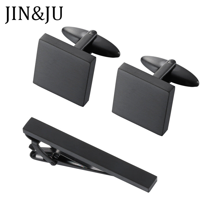 MATTE BLACK CUFF LINKS & TIE PIN