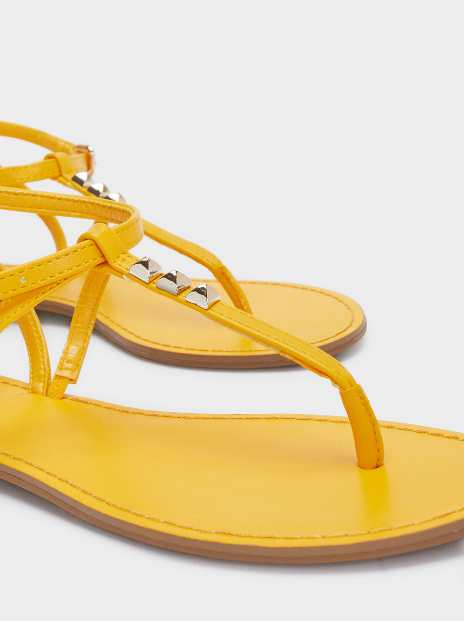 PARFOIS STUD DETAIL SANDAL IN YELLOW