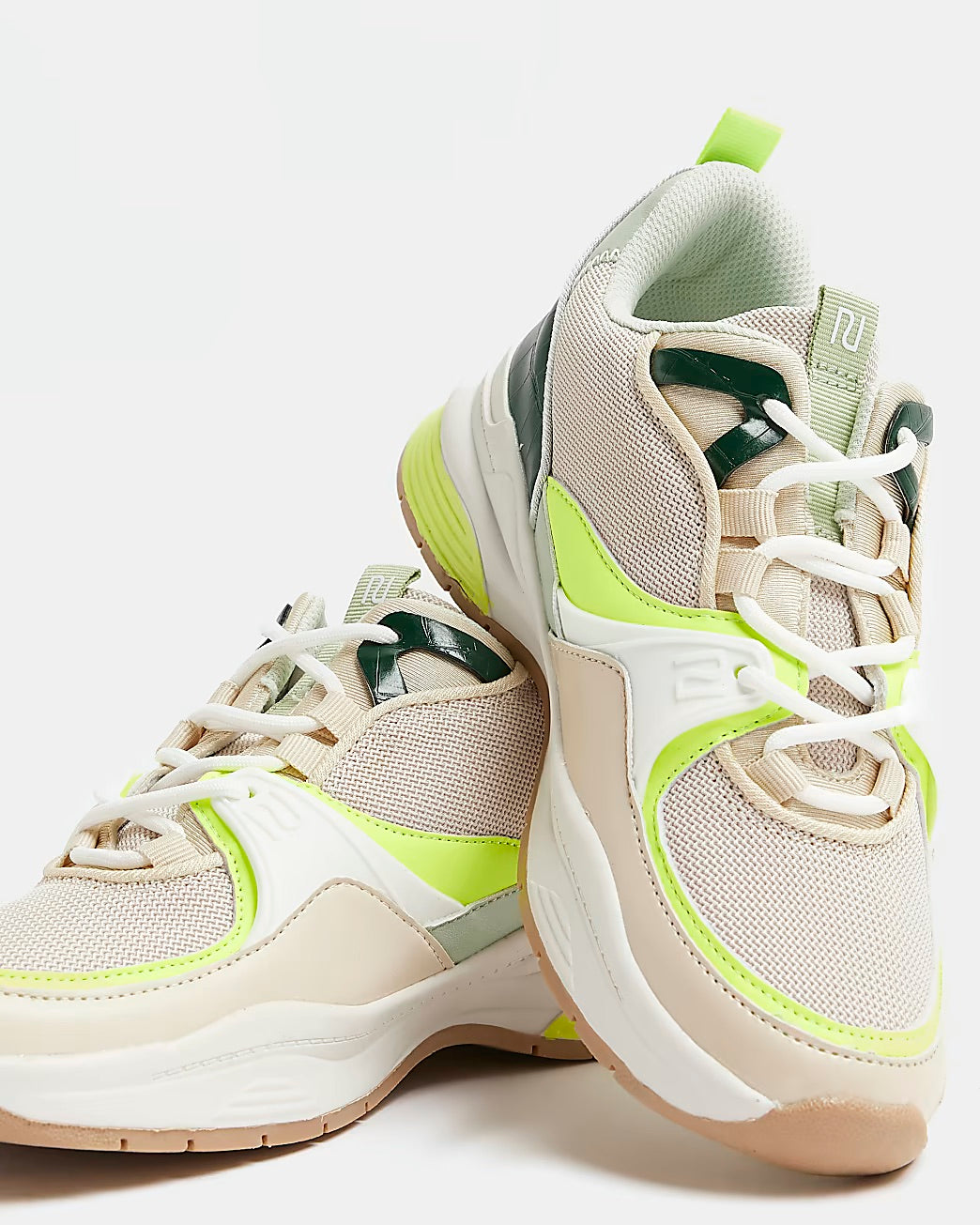 RIVER ISLAND BEIGE CHUNKY PANELLED TRAINERS