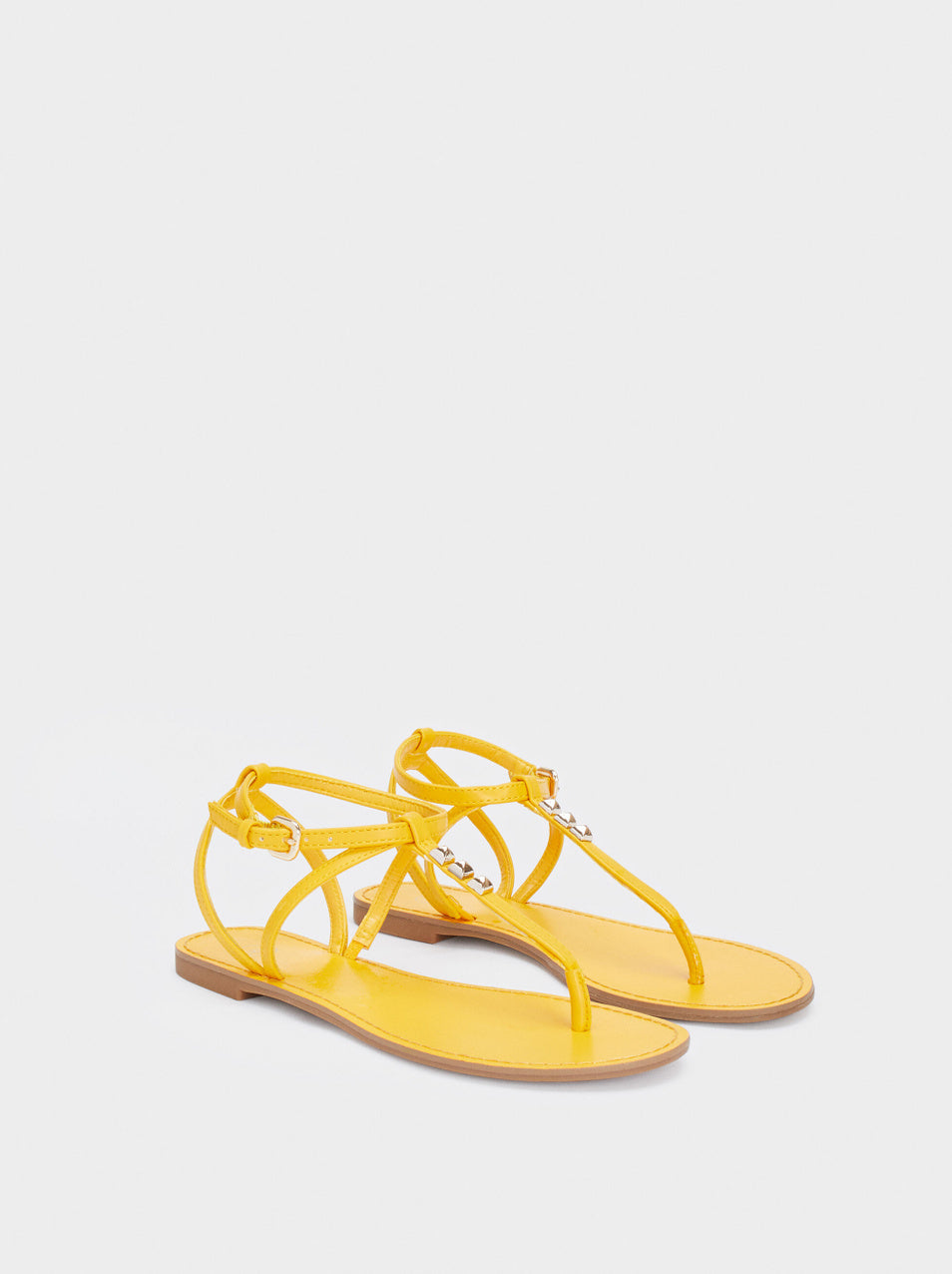 PARFOIS STUD DETAIL SANDAL IN YELLOW