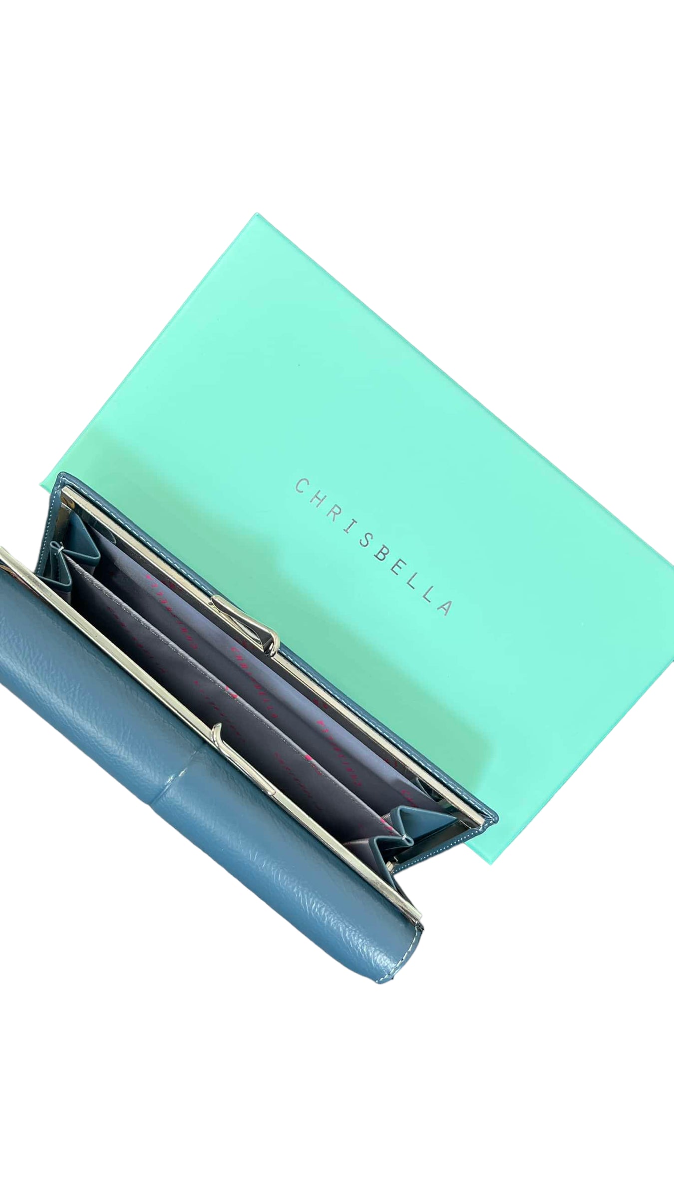 CHRISBELLA BLUE MAGNETIC FLAP WALLET