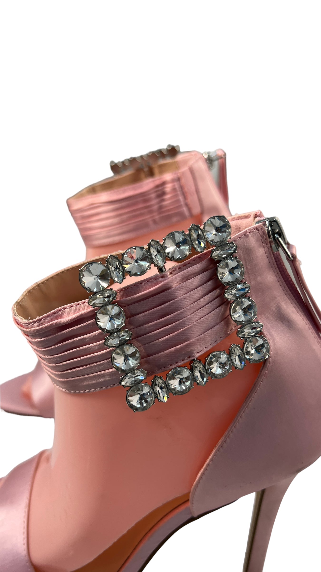 OASIS PINK SATIN EMBELLISHED BUCKLE SANDAL