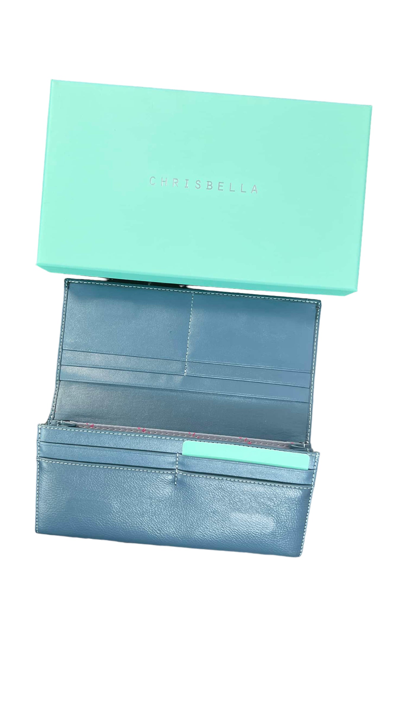 CHRISBELLA BLUE MAGNETIC FLAP WALLET